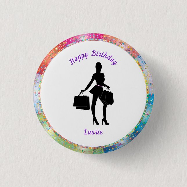 ShopaholGlam Birthday Button Knapp (Framsida)