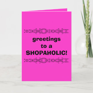 shopaholic hälsningkort kort