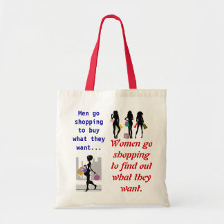 Shopaholic hänger lös för henne tygkasse