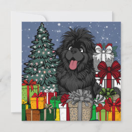 Shopaholic Newfoundland valp Julkort