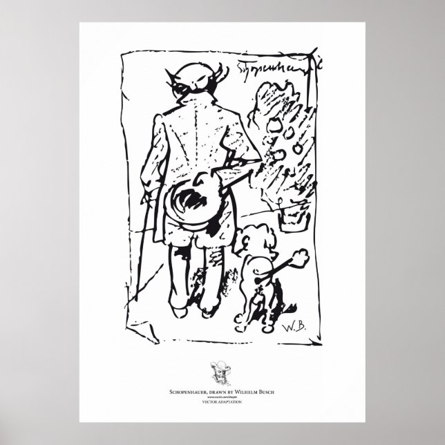 Shopenhauer with dog, by Wilhelm Busch Poster (Framsidan)