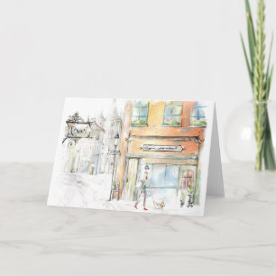 shoppa i paket med hälsningar kort