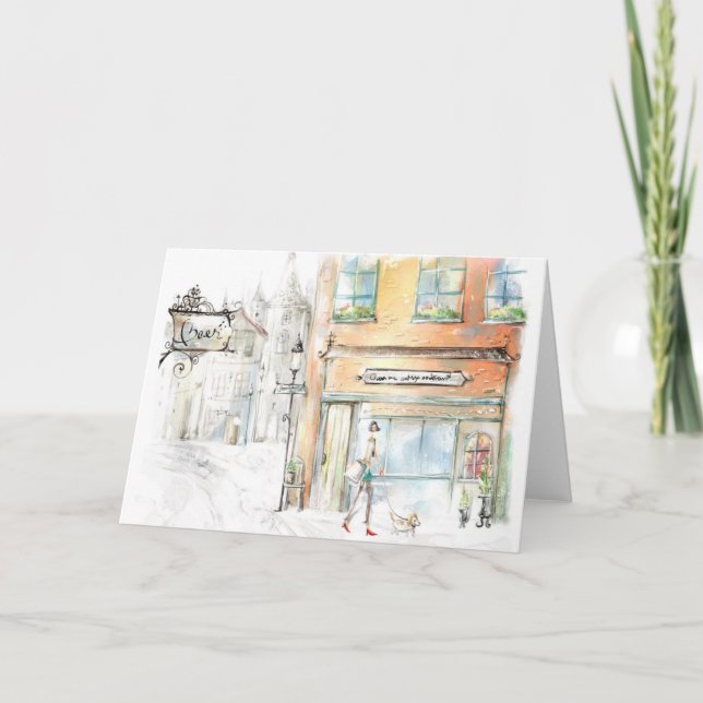 shoppa i paket med hälsningar kort (Framsida)