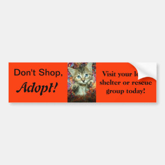 Shoppa inte, adoptera! Bildekal