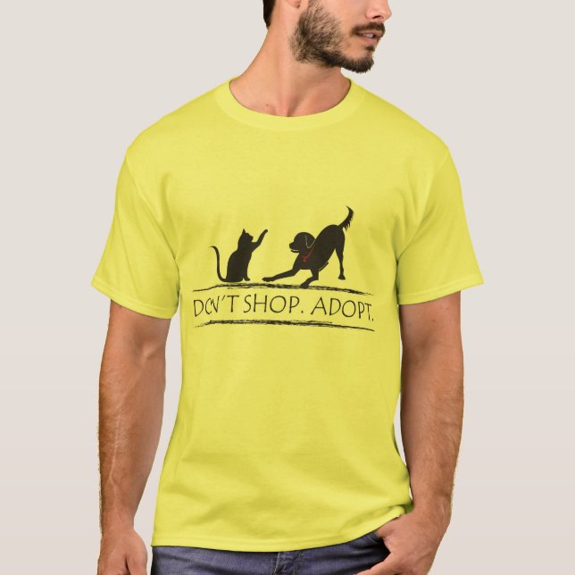 Shoppa inte - adoptera! tee shirt (Framsida)