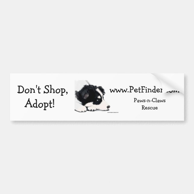 Shoppa inte, adoptera! , www.PetFinder.com Bildekal (Framsidan)