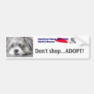 Shoppa inte… adopterar! Bildekal