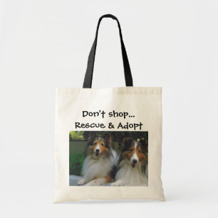 Shoppa inte… räddingen & adoptera Shelties Tygkasse