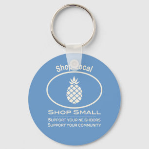 Shoppa lokalen, shoppa liten kräm- ananas nyckelring