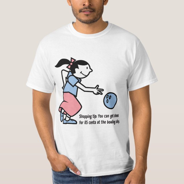 Shoppa spetsen: Skor för 85 cents på bowlingbanan Tee Shirt (Framsida)