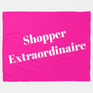 SHOPPER EXTRAORDINAIRE Roligt Text, svart bakgrund Fleecefilt