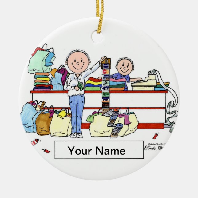 Shopper - Male Julgransprydnad Keramik (Framsidan)