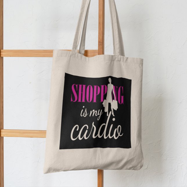Shopping är min Cardio-grafik-utskrift (v2) Tygkasse (Skapare uppladdad)