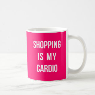 Shopping är min vagn på Shock rosa Kaffemugg