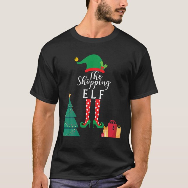 Shopping av Elf-gruppen matchande familjejulklapp T Shirt (Framsida)