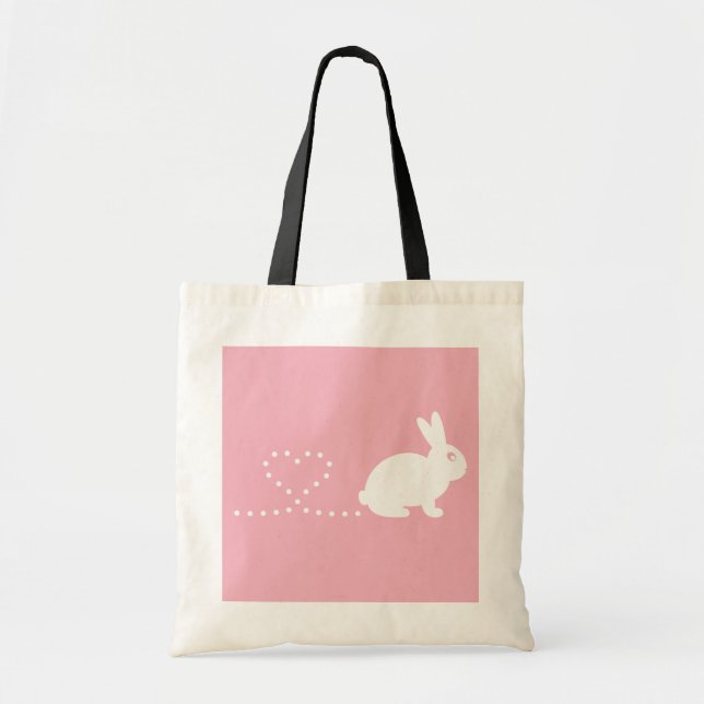 Shopping bag för Pooping hjärtakanin Tygkasse (Framsidan)
