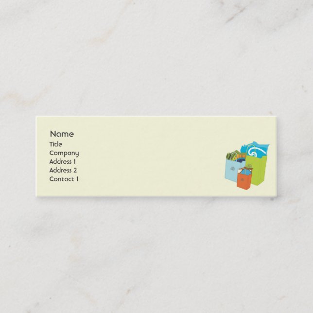 Shopping bag - smala mini visitkort (Framsida)