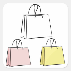 Shopping bag Stickers Fyrkantigt Klistermärke