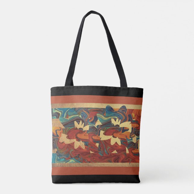 Shopping bag/Tote Swirl eller Färg Multifärgad Tygkasse (Baksida)