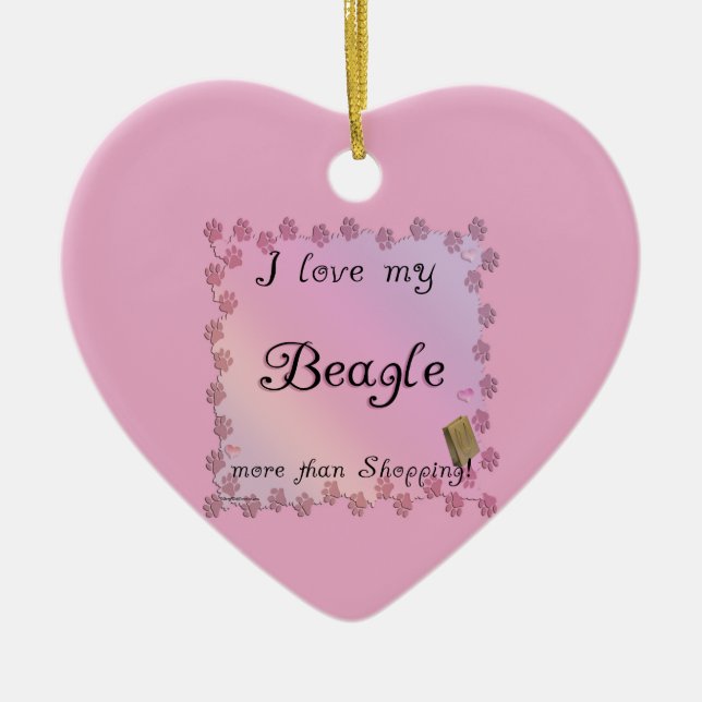 Shopping Beagle Julgransprydnad Keramik (Framsidan)