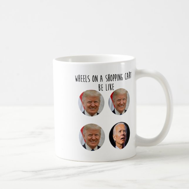 Shopping Cart Trump Biden Valeminnesomröstning Kaffemugg (Höger)