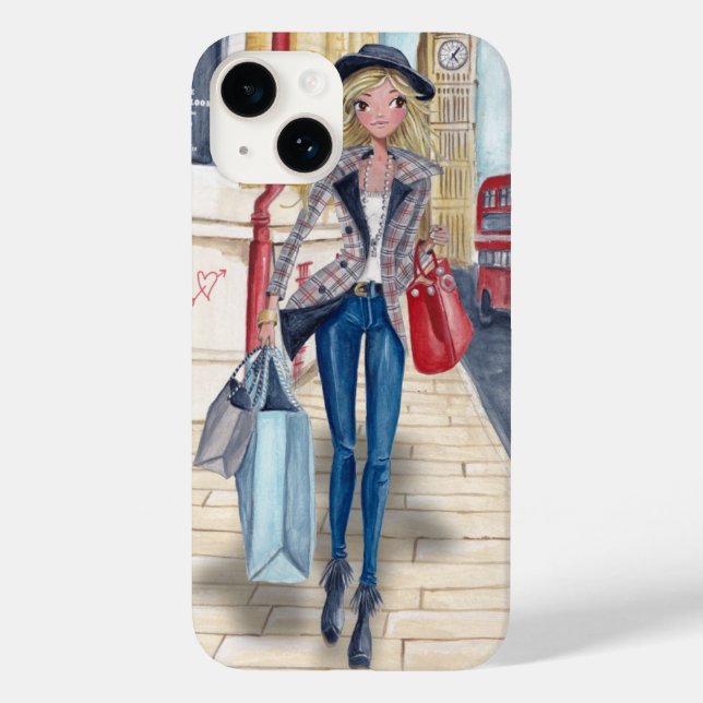 Shopping Girl in London City | Telefon 6 fodral (Baksida)