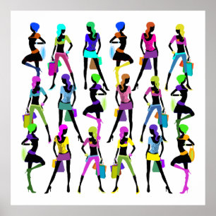 Shopping Glamor Girls Poster