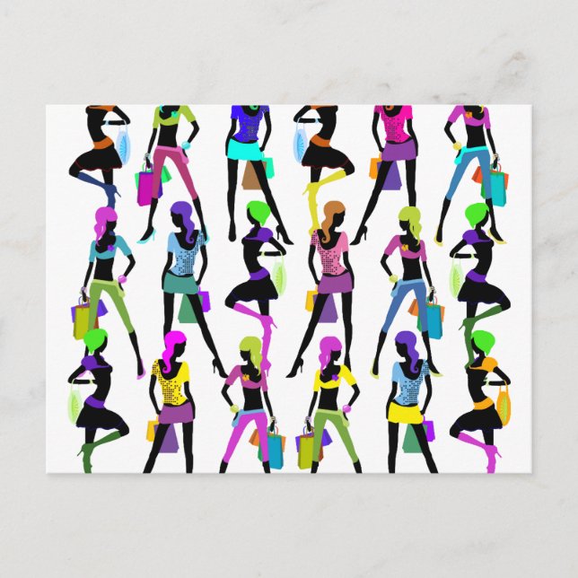 Shopping Glamor Girls Vykort (Framsida)