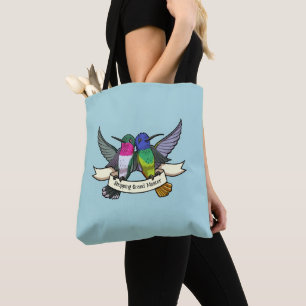 Shopping Grand Master Cute Hummingbird & Ribbon Tygkasse