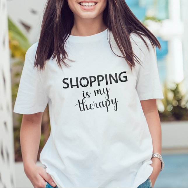 Shopping Is My Therapy Design Shopper Addict T Shirt (Skapare uppladdad)