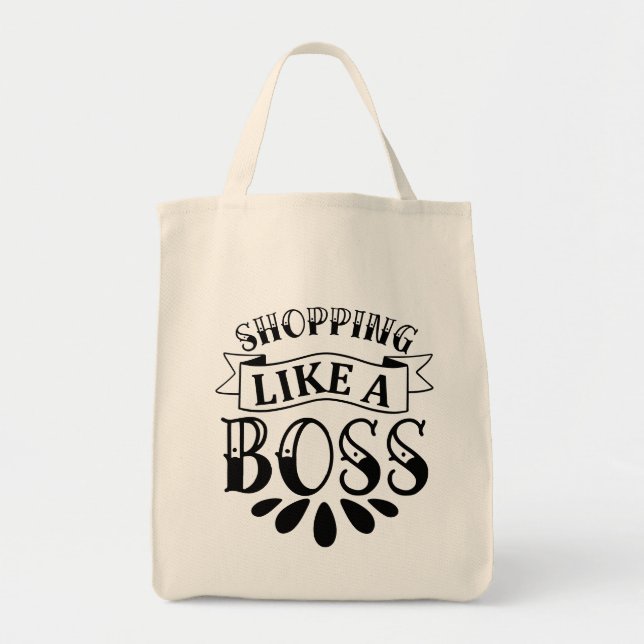 Shopping Like A Boss Typografi  Tygkasse (Framsidan)