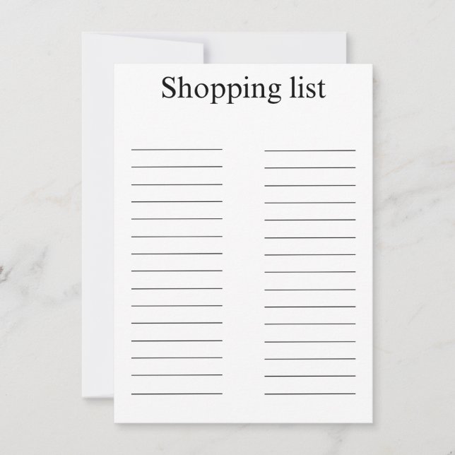 Shopping list anteckningskort (Framsida)
