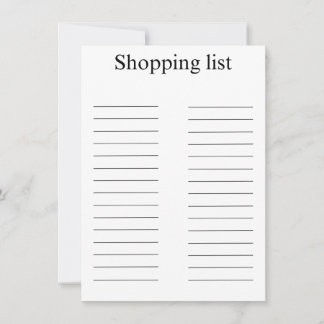 Shopping list anteckningskort