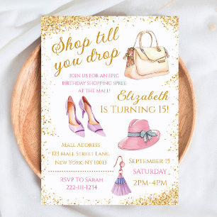 Shopping Spree Birthday-inbjudan Inbjudningar
