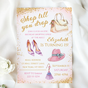 Shopping Spree Birthday-inbjudan Inbjudningar