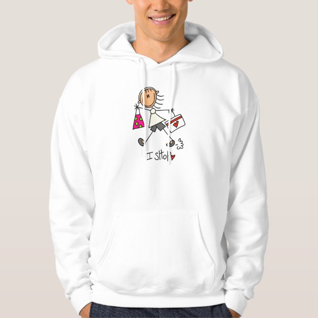 Shopping Stick figur Hoodie (Framsida)