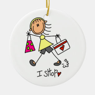 Shopping Stick figur Julgransprydnad Keramik