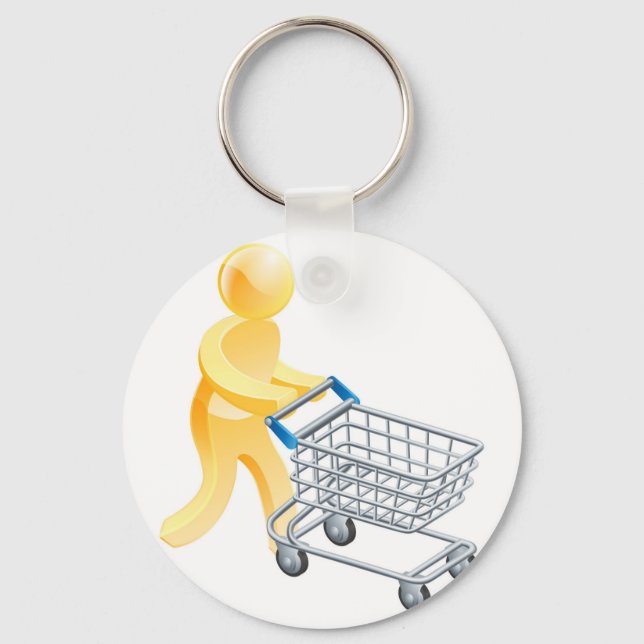 Shopping trådey guld man nyckelring (Framsida)
