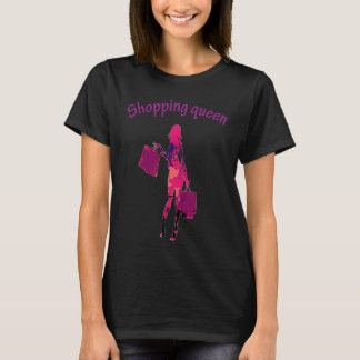 Shoppingande flicka eller kvinna i kärlek som vill t shirt