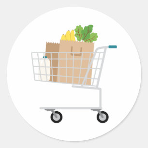 Shoppingbil Runt Klistermärke