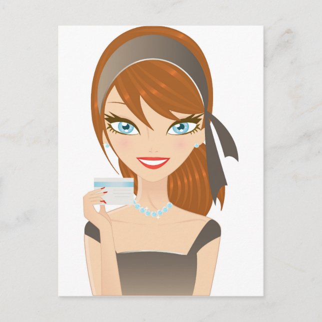 Shoppingflicka Vykort (Framsida)