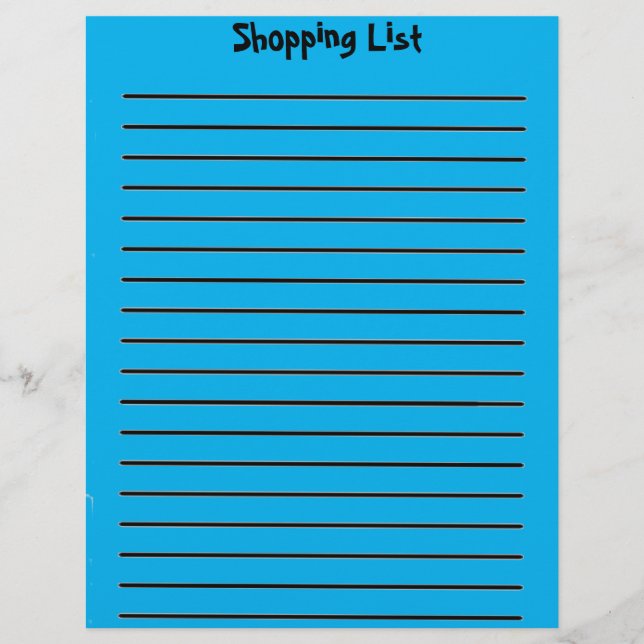 Shoppinglista Blått blyhuvud Brevhuvud (Framsida)