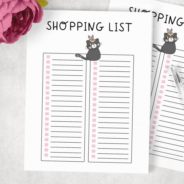 Shoppinglista Grått-stammat Anteckningsblock (Skapare uppladdad)