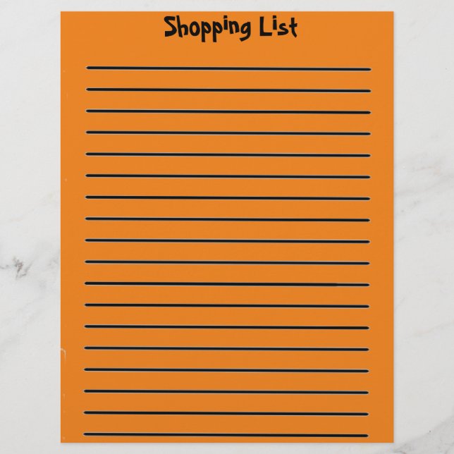 Shoppinglista, Orange Brevhuvud (Framsida)