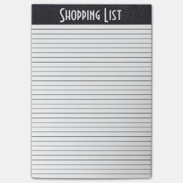 Shoppinglista, svartvitt post-it block