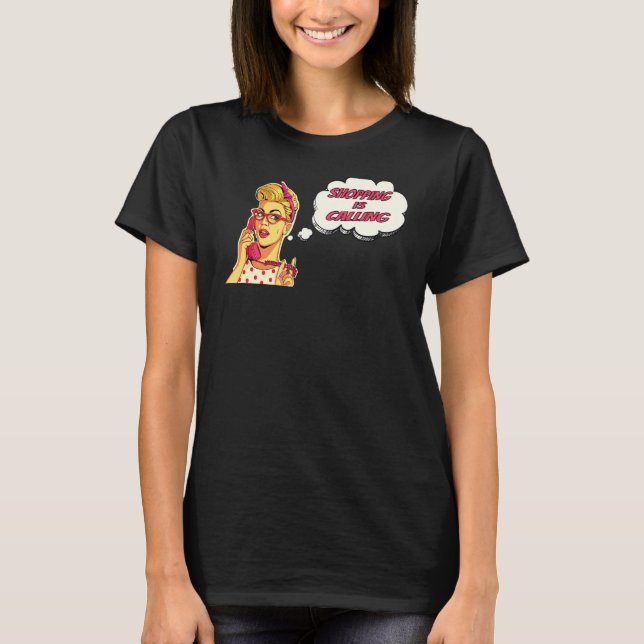 Shoppingsucht Pop Shopping ringer T Shirt (Framsida)