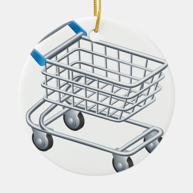 Shoppingtrolleysymbol Julgransprydnad Keramik (Framsidan)