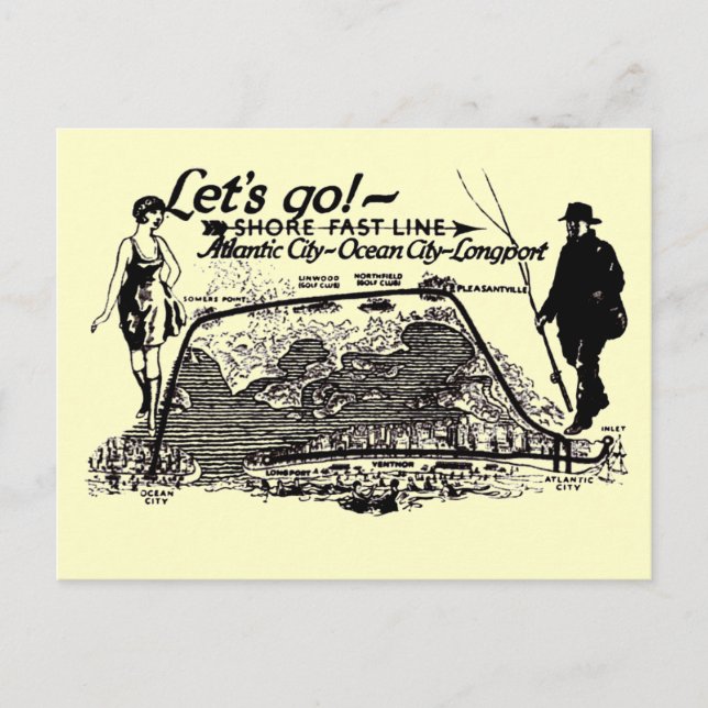 Shore Fast Line Trolleys 1910 Årgång  vykort (Framsida)
