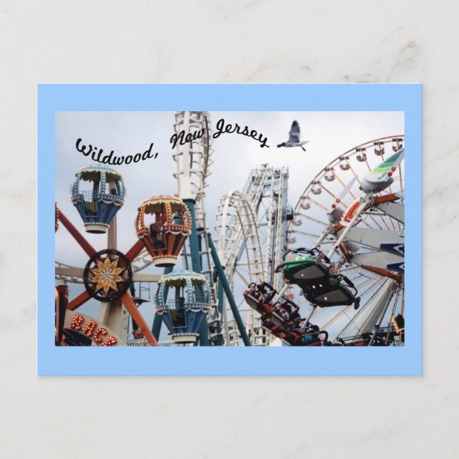 Shore Pier-Wildwood Text Postcard Vykort (Framsida)