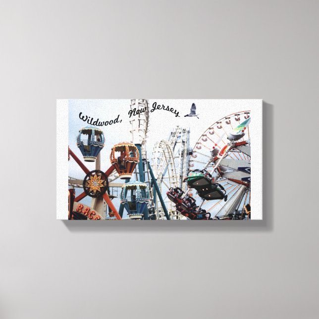 Shore Pier/Wildwood Text Wrapped Canvas (Framsida)